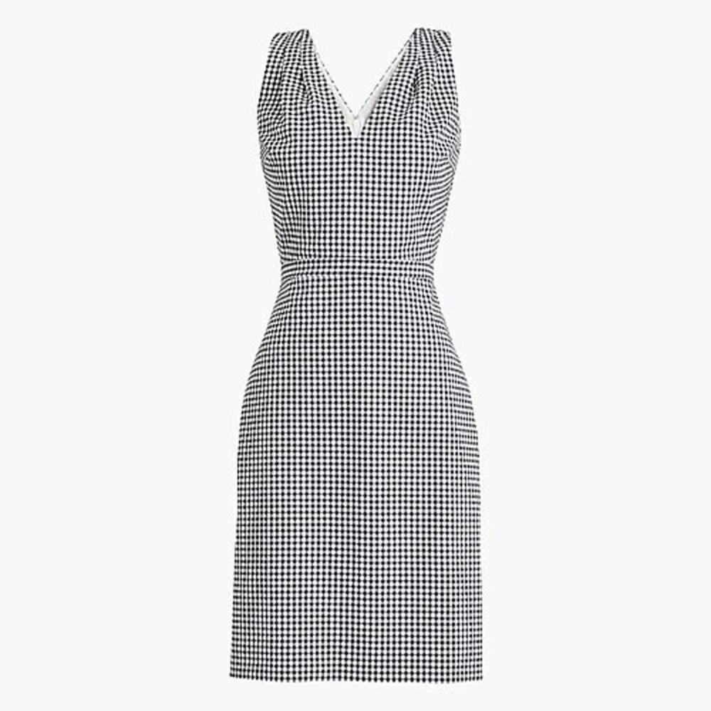 J.Crew V-neck seersucker dress in black gingham Sz 6 - Picture 5 of 16